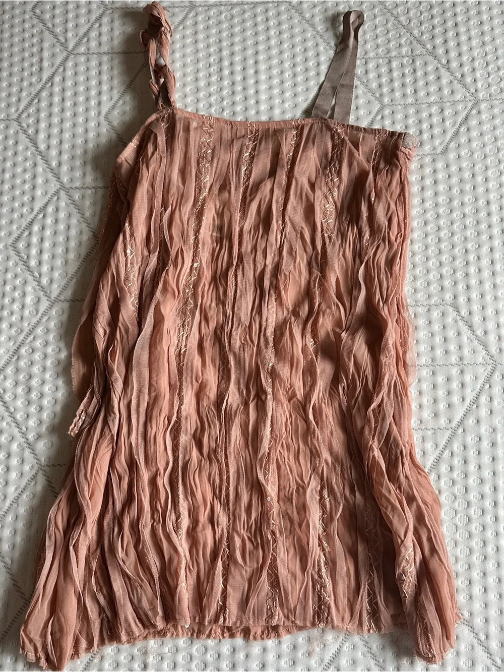 Vintage Free People dusty rose sheer blouse